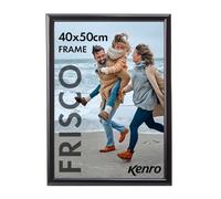 Kenro Frisco Plastic Picture Frames (Box of 1) - 20x16 Inch / 40x50cm Wall Hanging Stylish Photo Frame with Glass Front - Black