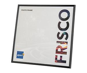 Kenro Frisco Plastic Picture Frames (Box of 1) - 8x8 Inch / 20x20cm Freestanding or Wall Hanging Stylish Photo Frame with Glass Front - Black