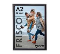 Kenro Frisco Plastic Picture Frames (Box of 1) - A2 / 42x59.4cm Wall Hanging Stylish Photo Frame with Glass Front - Black
