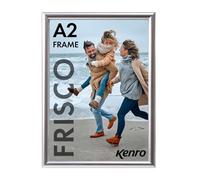 Kenro Frisco Plastic Picture Frames (Box of 1) - A2 / 42x59.4cm Wall Hanging Stylish Photo Frame with Glass Front - Silver
