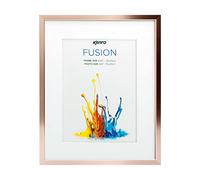 Kenro Fusion Series Rose Gold Metal Photo Frame 8x6 Inch / 15x20cm with Picture Mat for Photo 6x4 Inch / 10x15cm - FNC1015RG