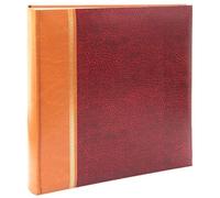 Kenro Grace Classic Photo Album for 200 Photos 6x4 / 10x15cm - Red Faux Leather Slip-In Pages & Memo Space. Premium Photo Album for All Occasions - KD101RD
