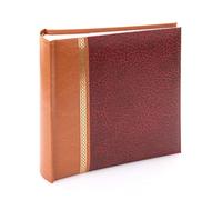 Kenro Grace Classic Photo Album for 100 Photos 6x4 / 10x15cm - Red Faux Leather Slip-In Pages & Memo Space. Premium Photo Album for All Occasions - KD107RD