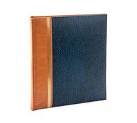 Kenro Grace Classic Photo Album for 100 Photos A4 / 21x29.7cm Navy Blue Faux Leather Slip-In Pages and Memo Space - KD148