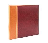 Kenro Grace Classic Non-Adhesive Photo Album with 100 Pages - Red Faux Leather Journal. Memory Photo Book. Non-Adhesive Picture Album for Home Display - KD103RD