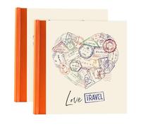 Kenro Holiday Series I Love Travel Stamp Photo Album for 200 Photographs 6x4 Inch / 10x15cm with Slip-in Pages and Memo Space - HOL130