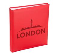 Kenro London Skyline Red Photo Album with 100 Pages 29x32cm Memento Gift for Holiday Vacation Weekend Trip, Non-Adhesive Pages - LON203