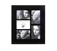 Kenro Modern Black Glass Photo Frame for 5 Photographs 6x4 inch / 10x15cm Landscape or Portrait - BG1015/5