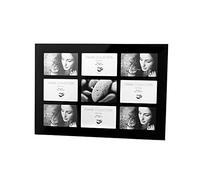 Kenro Modern Black Glass Photo Frame for 9 Photographs 6x4 inch / 10x15cm Landscape or Portrait - BG1015/9