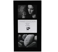 Kenro Modern Black Glass Triple Photo Frame 7x5 inch / 13x18cm Landscape or Portrait for 3 Photographs - BG1318/3