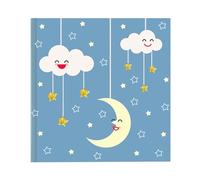 Kenro Moon & Stars Series Blue Baby Photo Album for 200 Photographs 6x4 Inch / 10x15cm Baby Memory Book with Slip-In Pages and Memo Space for Writing - KB702