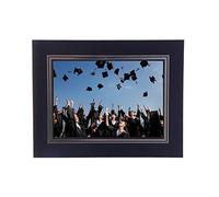 Kenro Pack of 10 Black Cardboard Strut Mount Photo Frames with Silver Border (7x5 Inch/13x18cm) - Card Photo Mounts for Graduation, School Photos, Weddings.