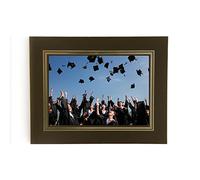 Kenro Pack of 10 Brown Cardboard Strut Mount Photo Frames with Gold Border (8x6 Inch/15x20cm) - Card Photo Mounts for Graduation, School Photos, Weddings - PMA101/10