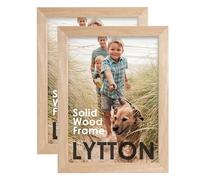 Kenro Pack of 2 Lytton Natural Wood Photo Frame for 8x6 / 15x20cm Picture Frame for Wall and Table Display - LT1520BN