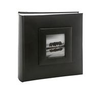 Kenro Savoy Series Black Faux Leather Photo Album for 100 Photos 7x5 inch / 13x18cm with Frame for Photograph on Cover and Memo Space Beside Each Photograph, Savoy Series - KD140