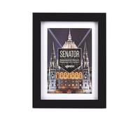 Kenro Senator Black Wood Photo Frame 8x6 inch / 15x20cm with White Mat for Photo 7x5 Inch / 13x18cm - SNF1318B