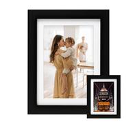 Kenro Senator Series Black Wood Photo Frame Size 7X5" / 13X18Cm With White Mat For Photo Size 6X4" / 10X15Cm - Snf1015B