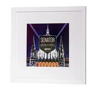 Kenro Senator White Wood Photo Frame 8x8 Inch / 20x20cm with White Mat for Photo 6x6 Inch / 15x15cm - SNF1515W