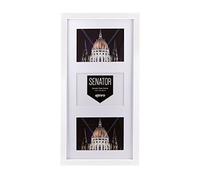 Kenro Senator White Wood Triple Photo Frame with White Mat for 3 Photos 6x4 inch / 10x15cm - SNF1015W/3