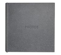 Kenro Charcoal Photo Album with Recycled Leather Cover for 200 Photographs 6x4 Inch / 10x15cm with Slip-in Pages and Memo Space Signature Series - KSA101C