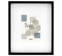 Kenro Strata Series Black Photo Frame 12x10 Inch / 25x30cm with Wide Mat for Photo 7x5 Inch / 13x18cm - ST1318B