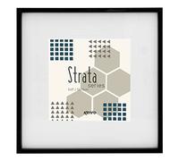 Kenro Strata Series Black Photo Frame 16x16 Inch / 40x40cm with Wide Mat for Photo 10x10 Inch / 25x25cm - ST2525B