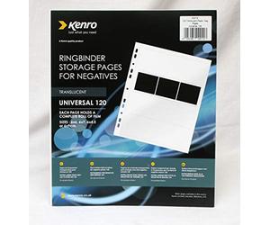 Kenro Translucent Negative Pages for Ringbinder for 4 Strips of 120 Roll Film Pack of 100 - KNF14