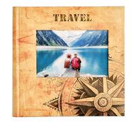 Kenro Travel Photo Album for 200 Photographs 6x4 Inch / 10x15cm with Compass Design Holiday Vacation - HOL127