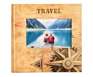 Kenro Travel Photo Album for 200 Photographs 6x4 Inch / 10x15cm with Compass Design Holiday Vacation - HOL127