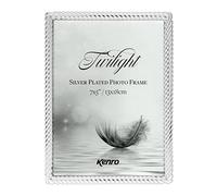 Kenro Twilight Series Silver Plated Photo Frame 7x5 Inch / 13x18cm with Braided-effect Moulding and Intricate Beaded Detail - TW1318