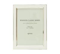 Kenro Whisper Classic White 7x5 Inch / 13x18cm Photo Frame with Silver Plated Edging - WSC1318W