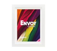 Kenro White PVC Photo Frame with White Mat for Photo 8x10 / 20x25cm (Frame Size 12x10 / 25x30cm) - EVC2025W