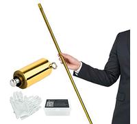 Kensally Xfunjoy 43.30"/110cm Golden Magic Appearing Cane Magic Staff with Free Gloves and Video Turorial for Professional Magician Stage Street Magic Performance