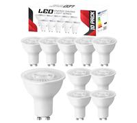 Kensekun GU10 LED 7W Bulbs, 3000K Warm White, 50w Halogen Equivalent, 350LM, 120° Beam Angle Non-Dimmable Spot Light Bulbs, Suitable for AC 220-240V, 10-Pack
