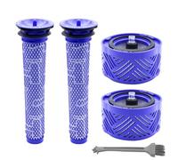 KENSHIRE 4 pack Vacuum filter replacement 2 Post filters 2 Pre-Filters compatible with Dyson V6 hepa filters Absolute total clean parts replacement for cordless vacuums
