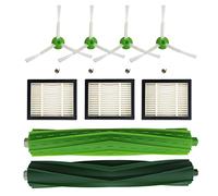 KENSHIRE 9pcs replacement parts compatible with iRobot Roomba i7 series replenishment kit i7+ E5 E6 E7 rubber rollers side brush HEPA filters accessories kit