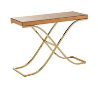 kensick rectangular mirrored console table in brown