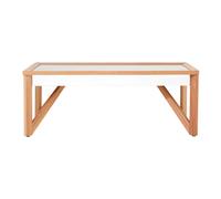 kensick rectangular mirrored glass coffee table in natural