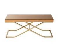 kensick rectangular mirrored glass coffee table with gold frame