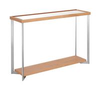kensick rectangular mirrored glass console table in natural