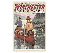 KENSILO Bar Vintage Retro Metal Tin Sign Winchester Fish and Tackle Hunting Fishing Home Wall Decor 8 x 12 inches