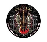 KENSILO Rock and Roll Round Retro Vintage Bar Metal Tin Sign Poster Style Wall Art Pub bar Decor 12 x 12 inches