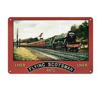 KENSILO Tin Sign Wall Decor Flying Scotsman Metal Signs Vintage Funny Plaques Poster for Pub Home Indoor Shop 8 x 12 inches