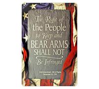 KENSILO Wall Decor The Right to Bear Arms 2nd Amendment Bill of Rights Tin Signs for Pub House Bar Vintage Metal Poster 12 x 8 inches