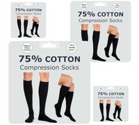 Kensington 75% Cotton Compression Socks Women & Men 18-21 mmHg 4-Pack 6-8 | 75% cotton compression socks for women & men, breathable flight and pregnancy support, soft all day wear, not hot synthetics