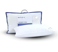 Kensington Bamboo Fibre Filled Pillows (2 Pack) - 1000g Premium Support with Egyptian Cotton Cover - Hypoallergenic, Breathable, Hotel Quality Eco-Friendly for Side, Back & Stomach Sleepers - 48x74cm