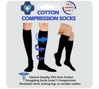 Kensington Compression Socks for Women & Men - Cotton Flight Socks for Travel, Maternity, Sports, & Medical Stockings - Calf & Ankle Swelling Relief, Improves Circulation, Great for Pregnancy Size 3-5