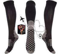 Kensington® Compression Socks For Women Men Black Cushioned Anti-Dvt Size Unisex - Medical Flying Running Pregnancy Nurses Flight Travel Sport Varicose Veins - Pain Relief Recovery Endurance Stamina