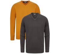 Kensington Eastside Men's (2 Pack) Knitted V-Neck Jumpers