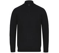 Kensington Eastside Men's Barnsley Cotton Rich Funnel Zip Neck Knitted Jumper - Black - XL